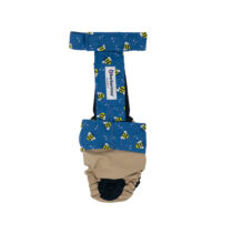 Happy Bees on Brown Beige   Dog Diaper Overall