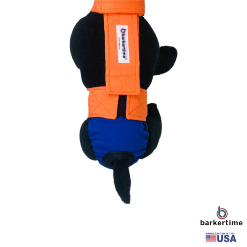 neon orange on blue diaper overall - model 2 neon orange on blue diaper overall - model 2