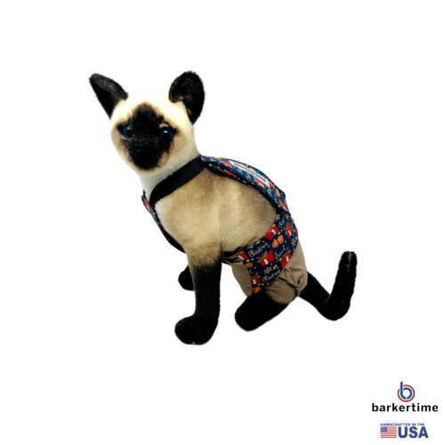 christmas presents on brown cat diaper overall - model 1