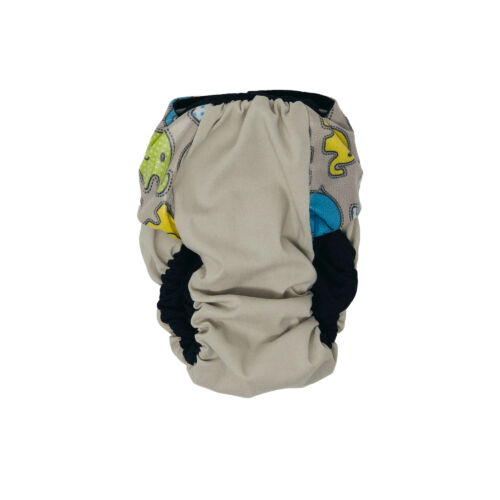 cool elephants on frosty cream diaper - back cool elephants on frosty cream diaper - back