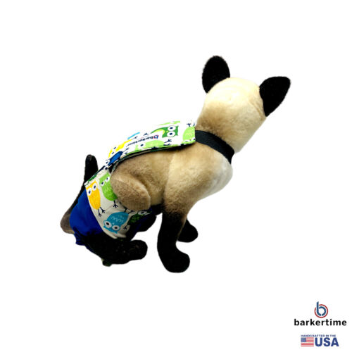 cute owls on blue cat diaper overall - model 3 cute owls on blue cat diaper overall - model 3