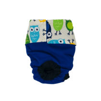 White Cute Owls on Blue  Dog Diaper