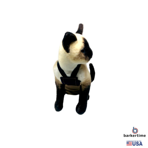 denim on beige cat diaper overall - model 2