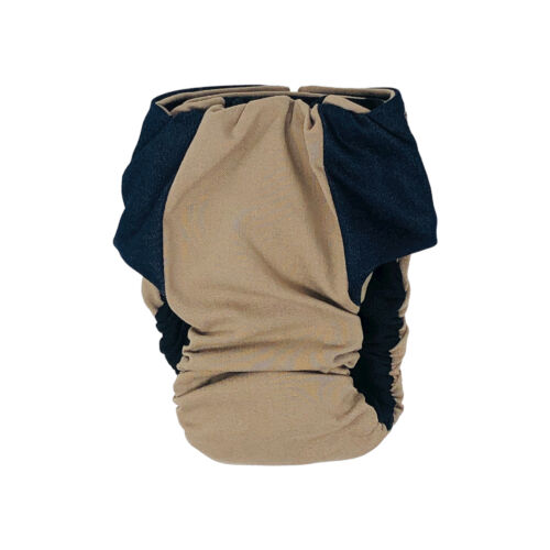 denim on beige diaper - back denim on beige diaper - back