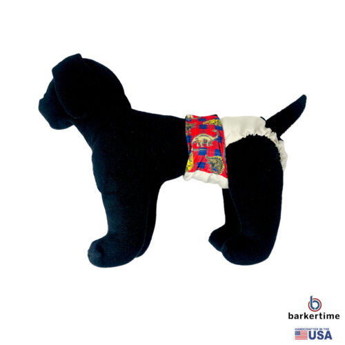 dinosaurs red plaid on frosty cream diaper - model 1 dinosaurs red plaid on frosty cream diaper - model 1