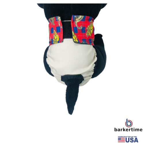 dinosaurs red plaid on frosty cream diaper - model 2 dinosaurs red plaid on frosty cream diaper - model 2