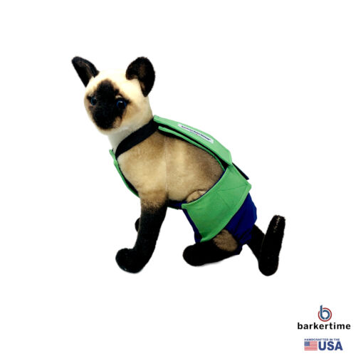 emerald green on blue cat diaper overall - model 1 emerald green on blue cat diaper overall - model 1