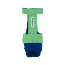 Emerald Green on Blue   Dog Diaper Overall