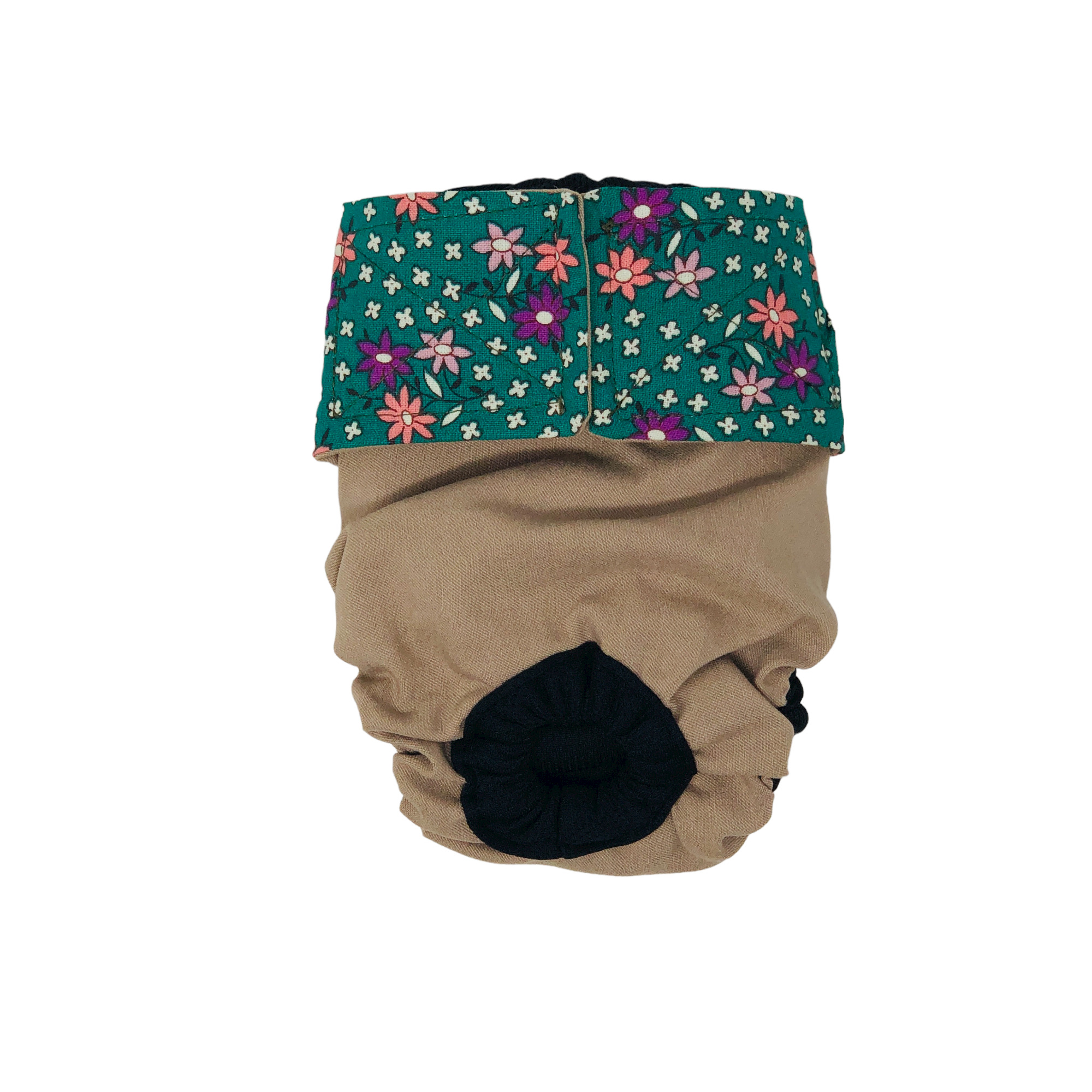 Flowers Green on Brown  Dog Diaper