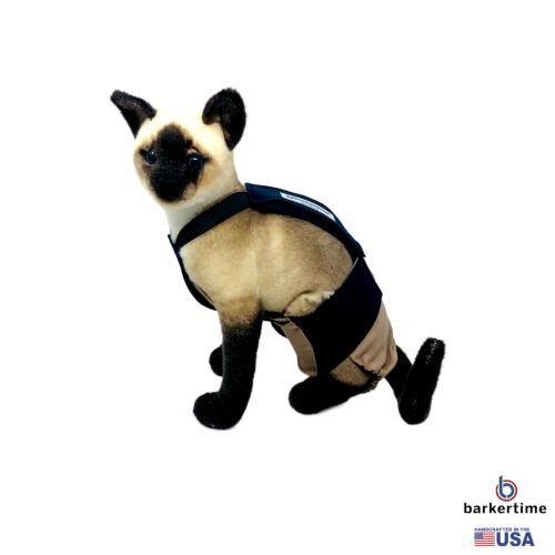 navy blue on brown cat diaper overall - model 1 navy blue on brown cat diaper overall - model 1