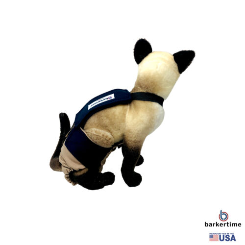 navy blue on brown cat diaper overall - model 3 navy blue on brown cat diaper overall - model 3