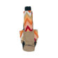 orange and red chevron minky on brown cat diaper overall - back