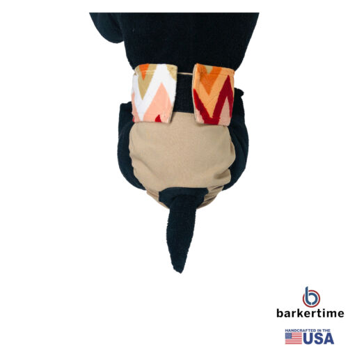 orange and red chevron minky on brown diaper - model 2 orange and red chevron minky on brown diaper - model 2