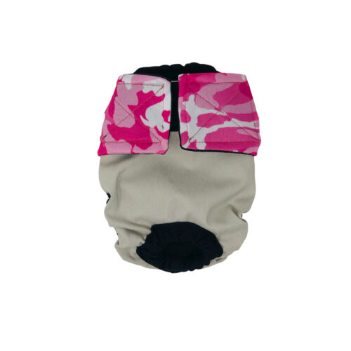 pink camo on frosty cream diaper