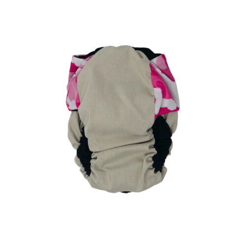 pink camo on frosty cream diaper - back pink camo on frosty cream diaper - back