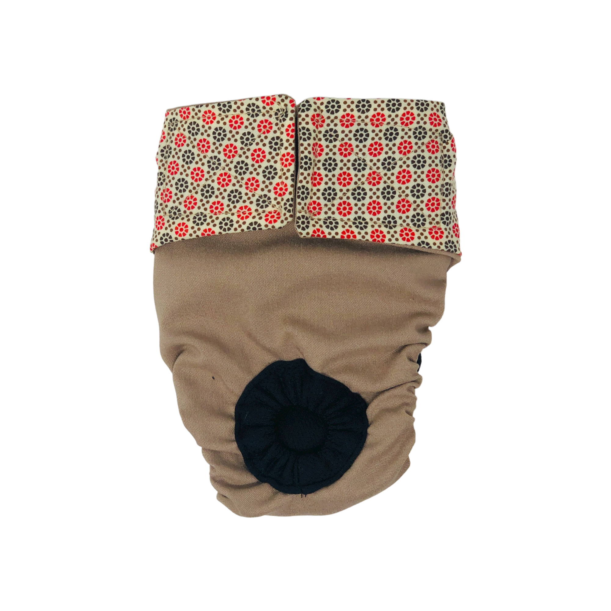 Red and Brown Flowers on Beige  Dog Diaper