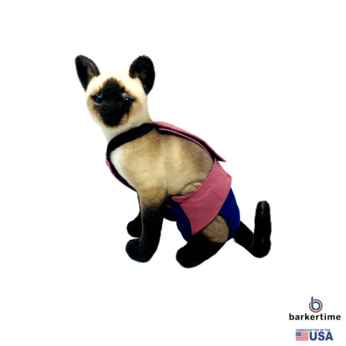 rusty rose on blue cat diaper overall - model 1