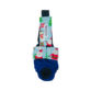 santa claus with snowman on blue cat diaper overall