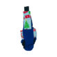 santa claus with snowman on blue cat diaper overall - back