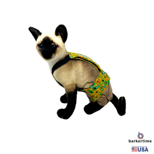 tasty avocado on brown cat diaper overall - model 1