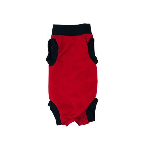 cherry red with black cuff peejama - back cherry red with black cuff peejama - back