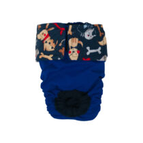 Doggies with Bones on Blue  Dog Diaper
