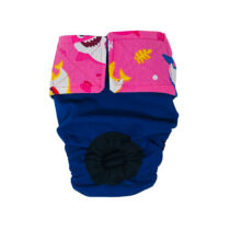 Pink Happy Shark on Blue  Dog Diaper