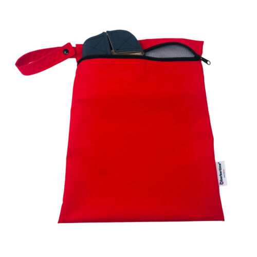red wet bag - diaper