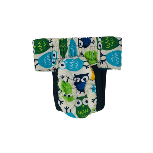 white cute owls diaper pull-up - back
