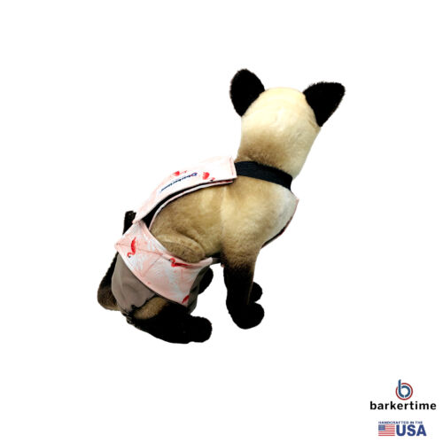 happy flamingo on brown cat diaper overall - model 3 happy flamingo on brown cat diaper overall - model 3