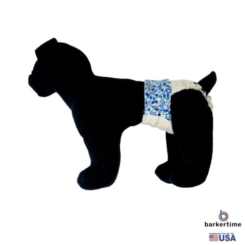 blue cosmos flowers on frosty cream diaper - model 1 blue cosmos flowers on frosty cream diaper - model 1