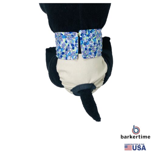 blue cosmos flowers on frosty cream diaper - model 2 blue cosmos flowers on frosty cream diaper - model 2