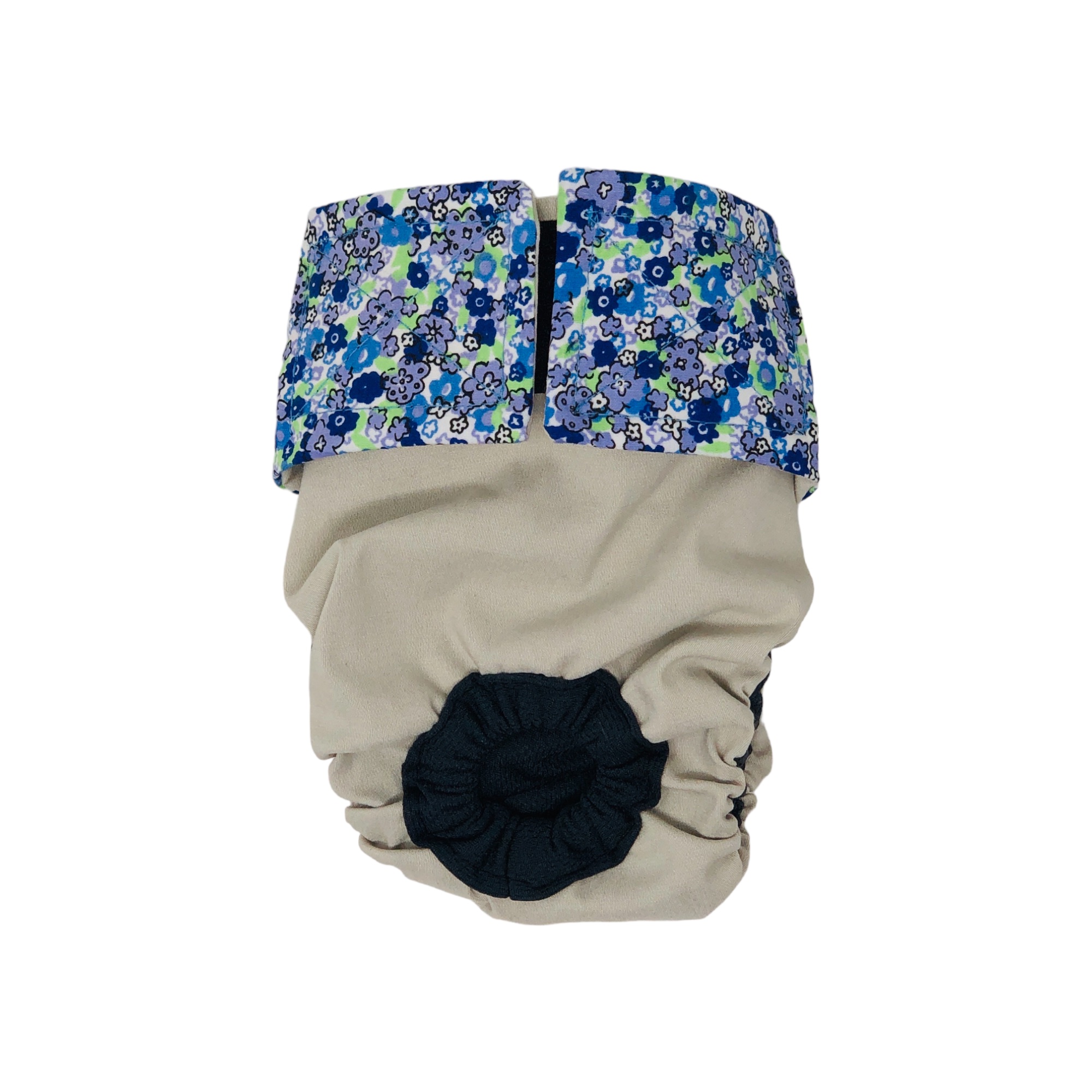 Blue Cosmos Flowers on Frosty Cream  Dog Diaper