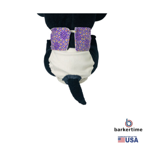 lavender daisy flower on frosty cream diaper - model 2 lavender daisy flower on frosty cream diaper - model 2