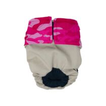 Pink Camo on Frosty Cream  Dog Diaper 