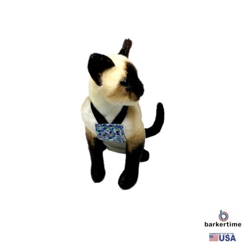 blue cosmos flowers on frosty cream cat diaper overall - model 2 blue cosmos flowers on frosty cream cat diaper overall - model 2