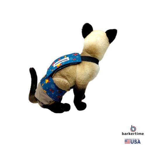 christmas gold jingle bells on brown cat diaper overall - model 3 christmas gold jingle bells on brown cat diaper overall - model 3