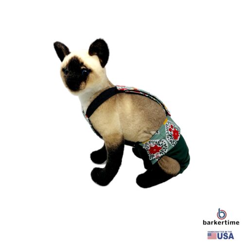 christmas ornaments on green cat diaper overall - model 1 christmas ornaments on green cat diaper overall - model 1