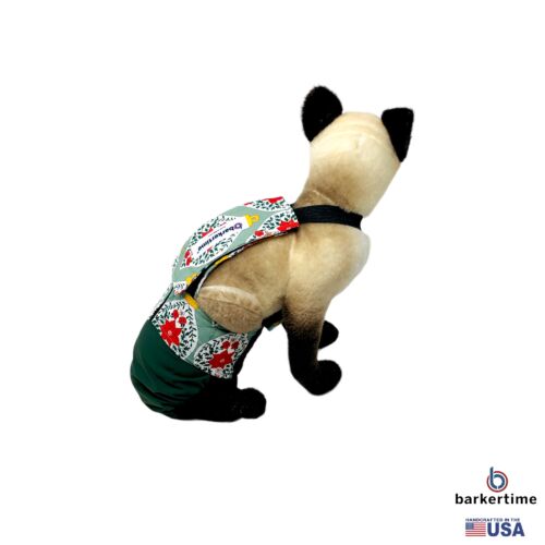 christmas ornaments on green cat diaper overall - model 3 christmas ornaments on green cat diaper overall - model 3