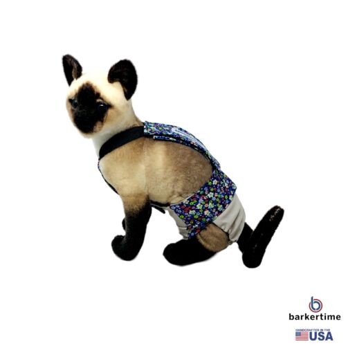 flower garden on frosty cream cat diaper overall - model 1 flower garden on frosty cream cat diaper overall - model 1