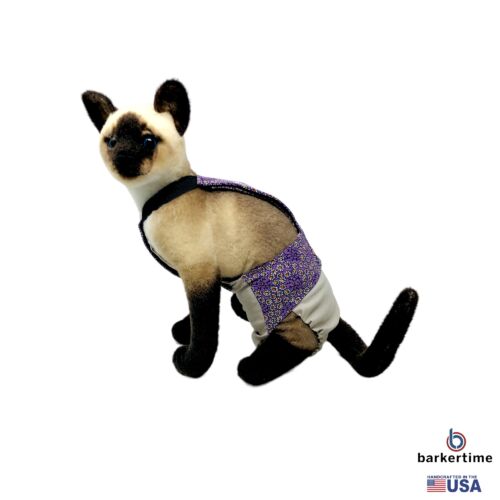 lavender daisy flower on frosty cream cat diaper overall - model 1 lavender daisy flower on frosty cream cat diaper overall - model 1