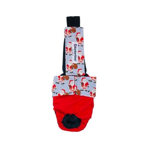 santa claus on red cat diaper overall