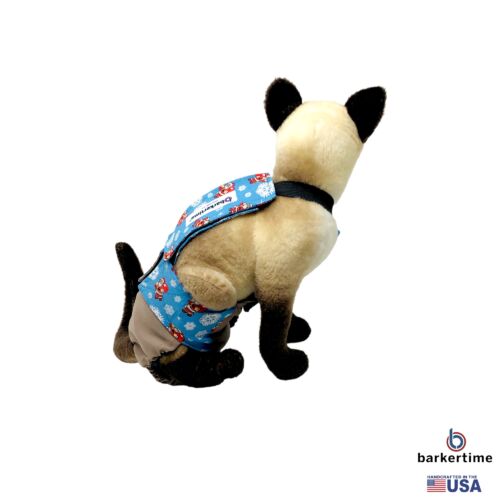 santa claus snowflakes on brown cat diaper overall - model 3 santa claus snowflakes on brown cat diaper overall - model 3