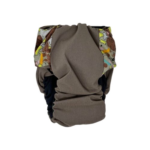 doggie with bones on brown diaper - back doggie with bones on brown diaper - back