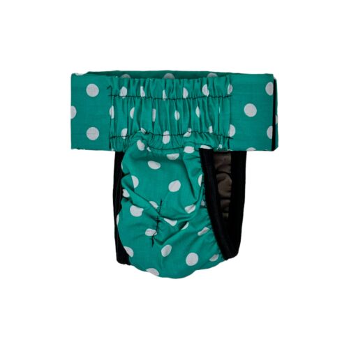 white polka dot on turquoise diaper pull-up - back white polka dot on turquoise diaper pull-up - back