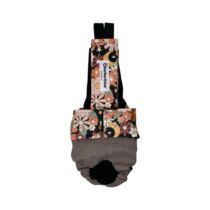 Imaginary Flowers on Beige Cat Diaper Overall