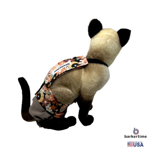 imaginary flowers on beige cat diaper overall - model 3 imaginary flowers on beige cat diaper overall - model 3