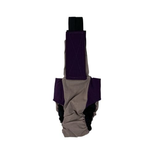 regal purple on beige cat diaper overall - back regal purple on beige cat diaper overall - back