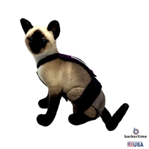 regal purple on beige cat diaper overall - model 1 regal purple on beige cat diaper overall - model 1