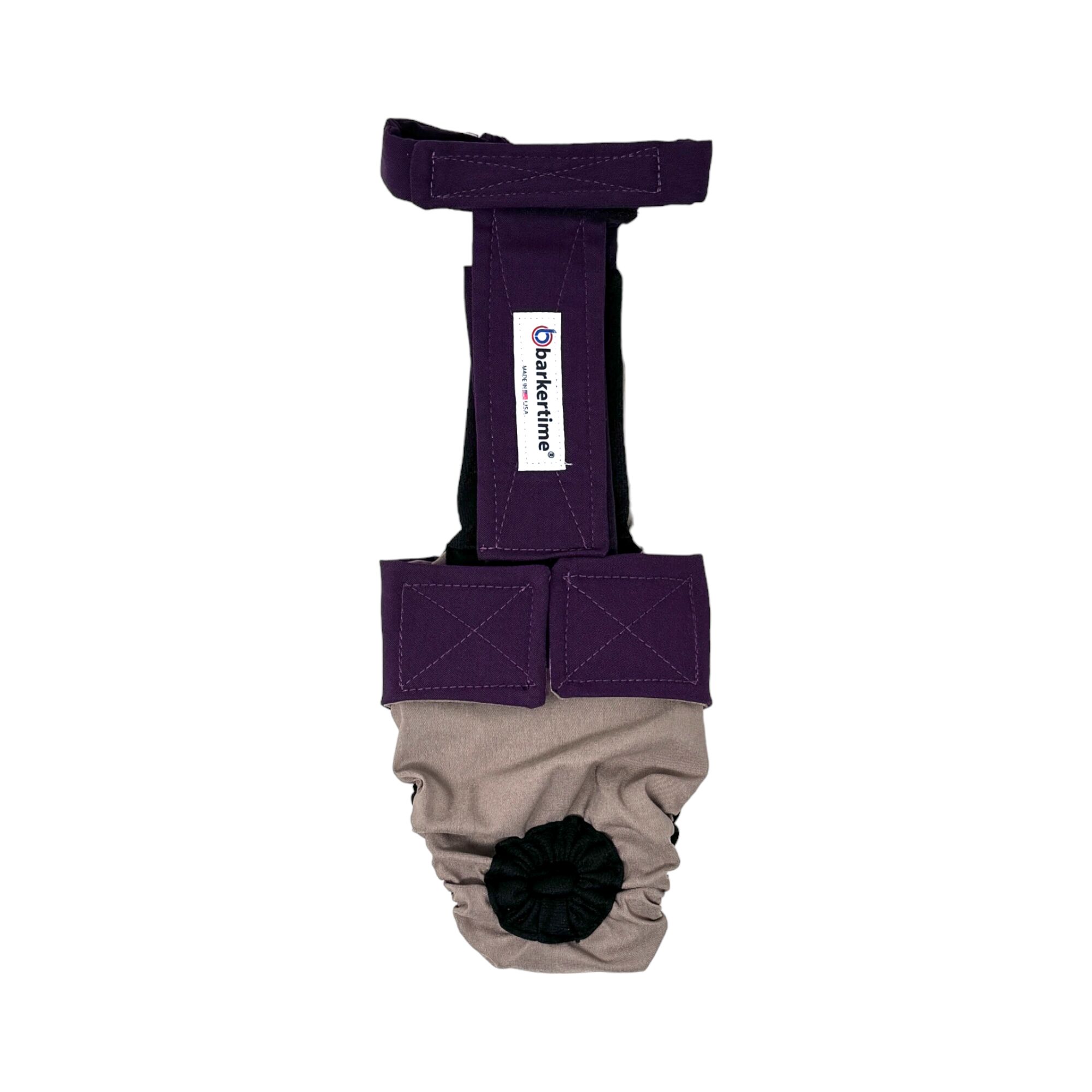 Regal Purple on Beige Dog Diaper Overall